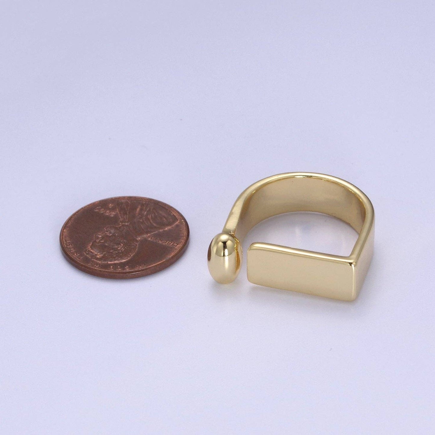 14k Gold Filled Rectangle Gold Signet Ring