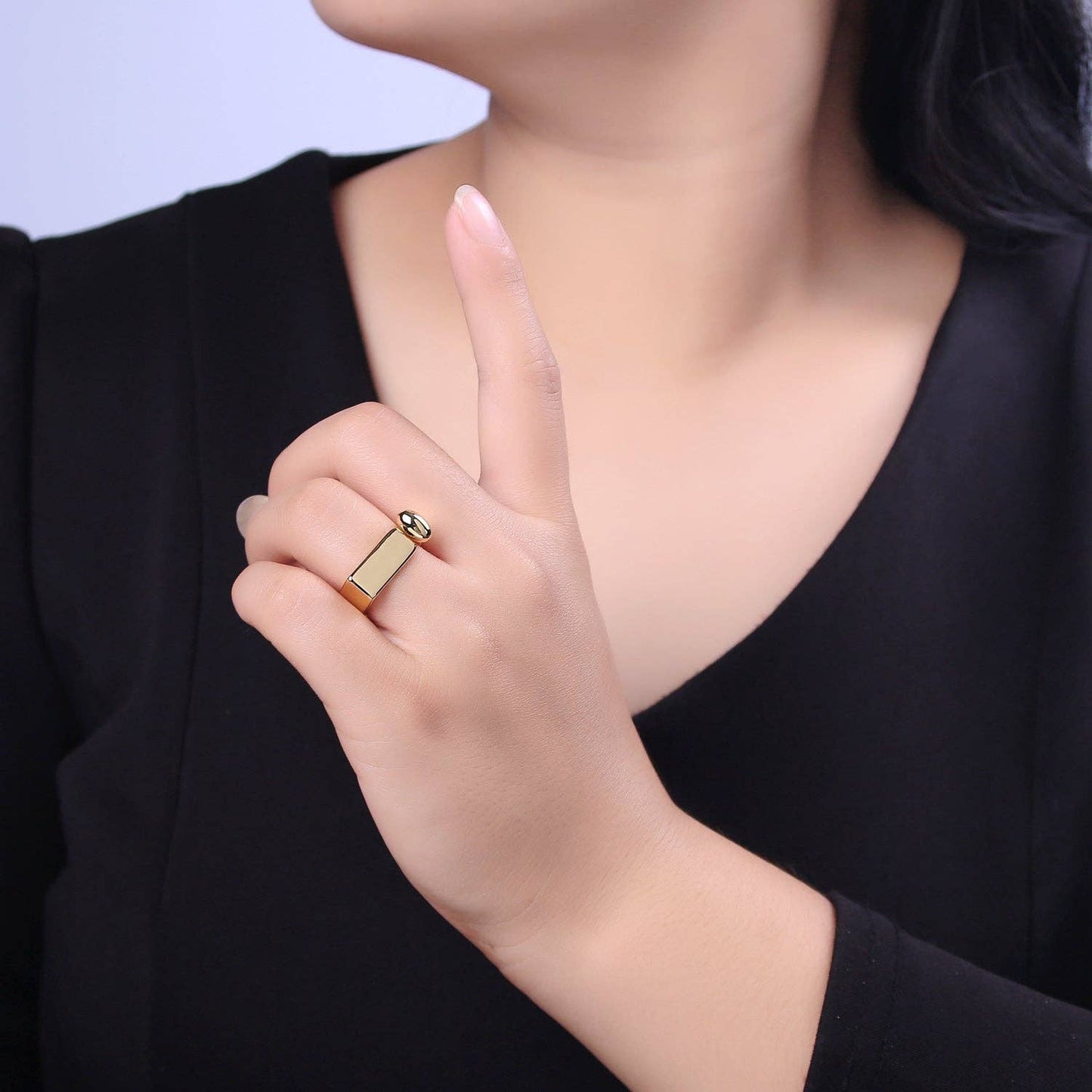 14k Gold Filled Rectangle Gold Signet Ring