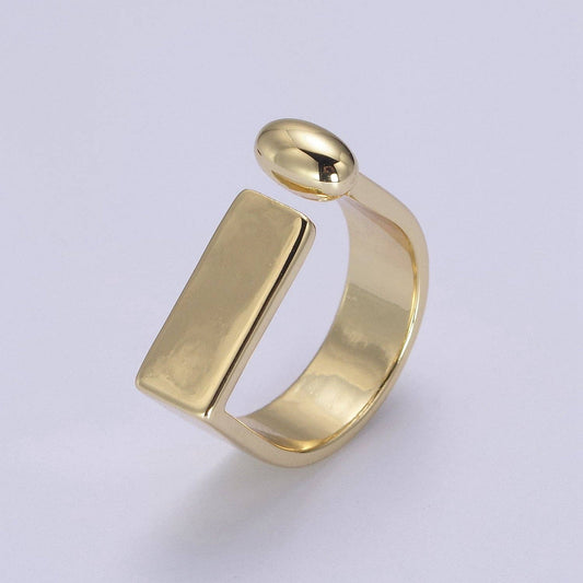 14k Gold Filled Rectangle Gold Signet Ring