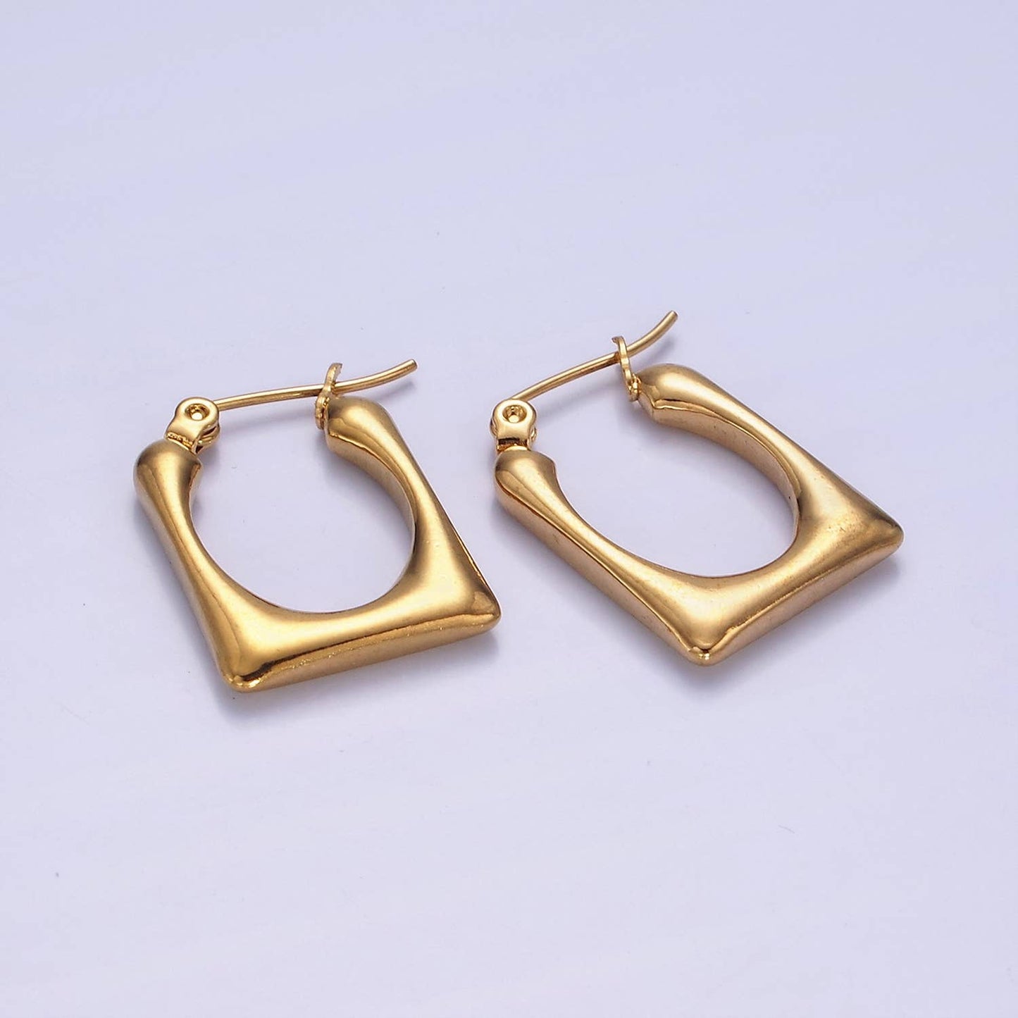 Stainless Steel 20mm U-Shaped Rectangular Minimalist Earring